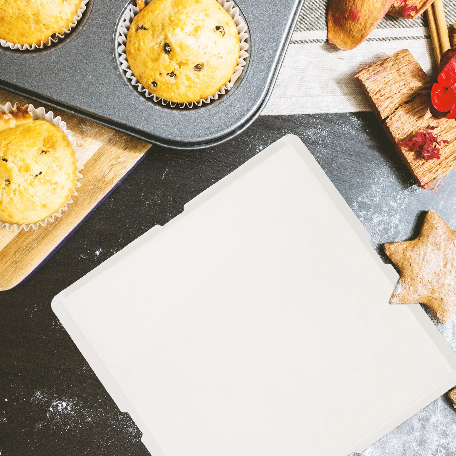 10Pcs 8 Inch Square Cake Boards Premium Thick Paper Cake Platter Dessert Serving Tray Party Display Plate Food Photography Tray