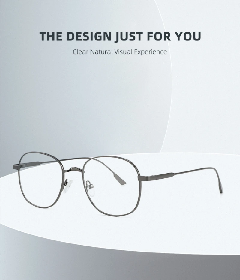 BEMORE Square Prescription Glasses Unisex Metal Photochromic Anti Blue Light Women Men Optical Multifocal Eyeglasses