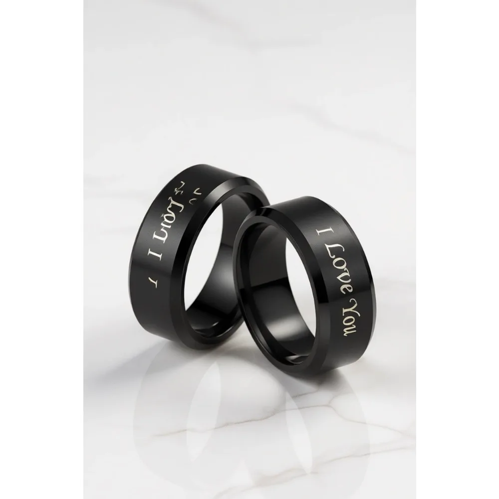 

Обручальные кольца из титана черного и серебристого цвета, 4 мм, 6 мм, 8 мм, матовые, со скошенными краями, с гравировкой «Я люблю тебя», комфортная посадка, размеры 4-16