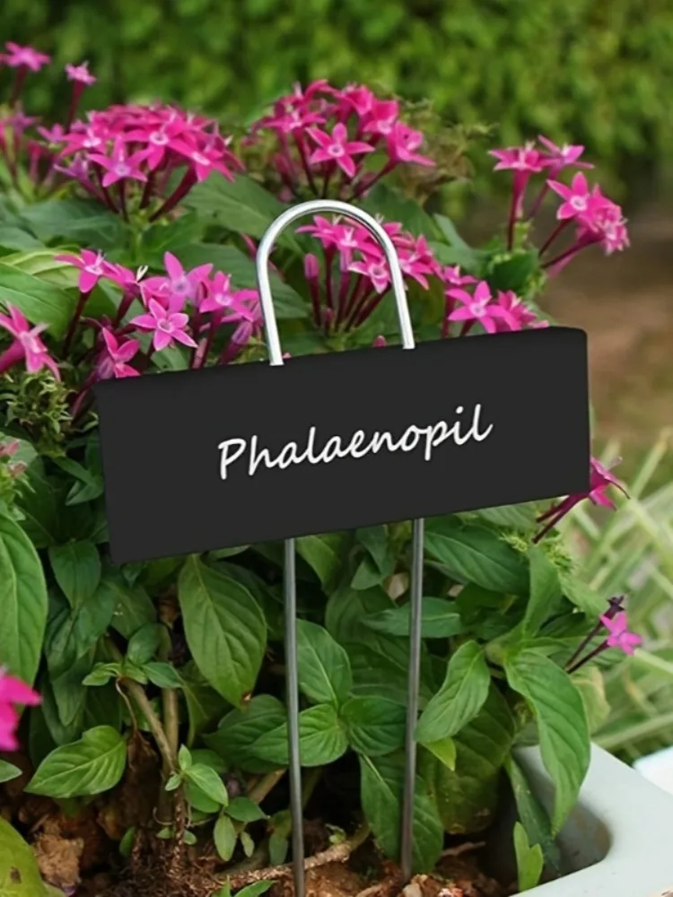 30st weerbestendige roestvrij zwarte metalen plantenlabels waterdichte tuinborden voor gazon tuin bloem plantenbak beugel organisatie - afbeelding 2