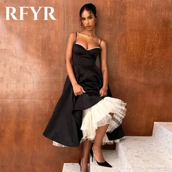 RFYR Black Stain Formal Dresses Spaghetti Strap Party Dress For Wedding Sequin Sweetheart Special Occasion Dresses robe soirée