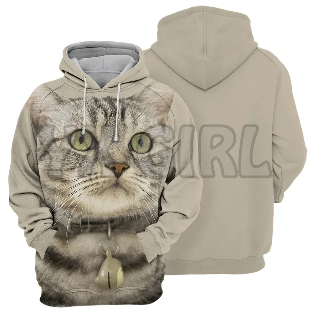 แมว Bengal 3D พิมพ์ Hoodies Unisex Pullovers ตลกสุนัข Hoodie สบายๆ Tracksuit