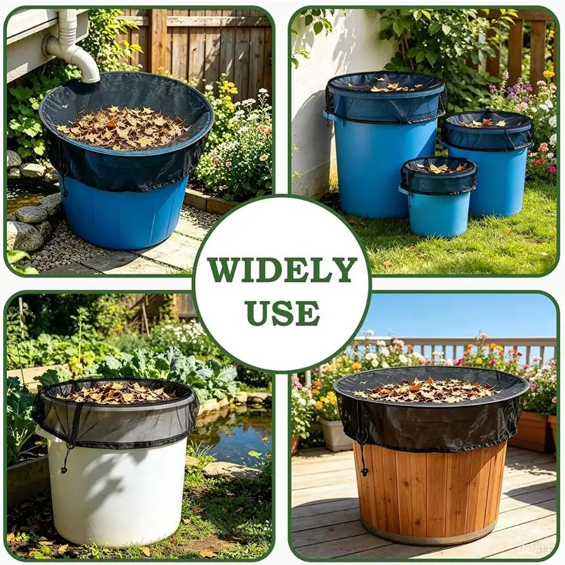 [NEWA64Z!】 Round Water Barrel Screen 2PCS Mesh Cover For Rain Barrel, Outdoor Water Collection Bucket Net For Rain Barrel Top Li