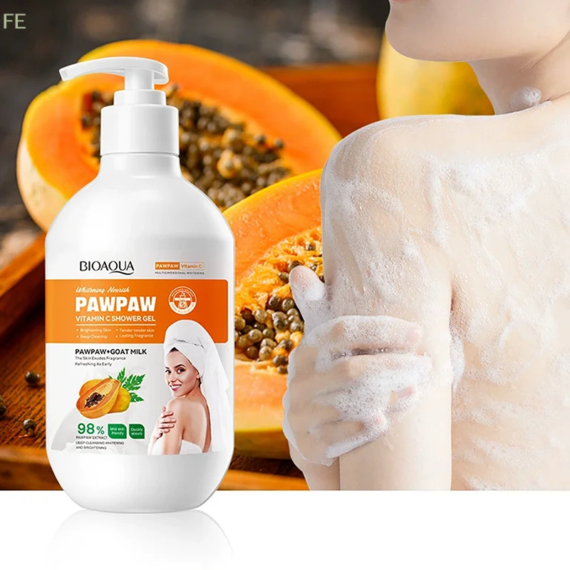 [F] Papaya Shower Gel 480ml Bath Salt 430ml Vitamin C Cleansing And Moisturizing Body Wash Whitening Body Cleanser