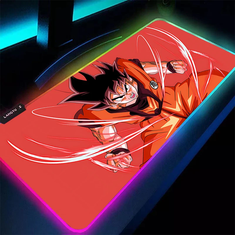 

RGB коврик для мыши D-Dragon Ball Подсветка XXL Клавиатура Светодиодный настольный коврик для мыши Ковер Резиновый офисный ноутбук Tapis Souris Gaming Коврик для мыши