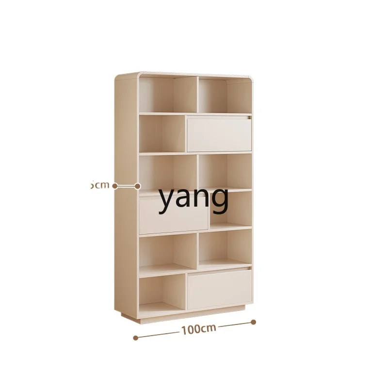 

LTT Cream Wind Solid Wood Display Cabinet TV Side Standing Cabinet Living Room Bookshelf Locker