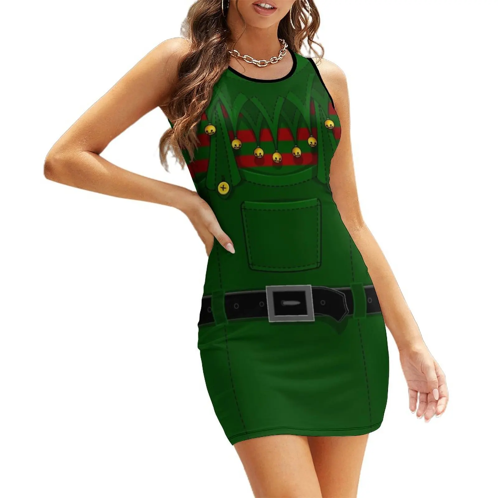

Christmas Elf Costume Sleeveless Sundress dresses for womens dress women elegant luxury dresses for women 2025 bandage dress