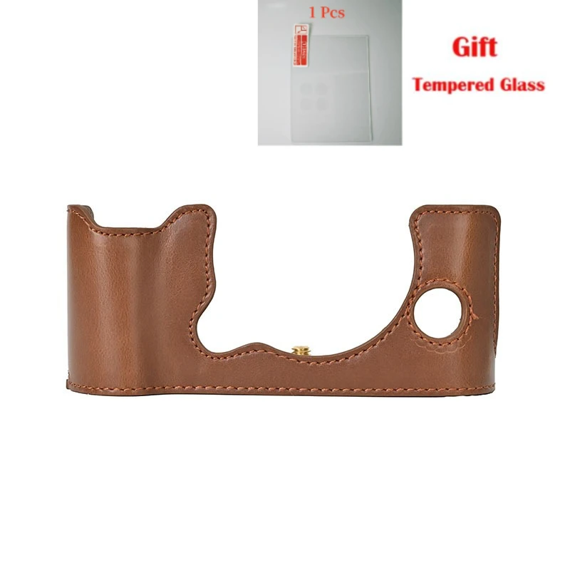 

Camera bag leather case For FUJIFILM Fuji XT50 X-T50 base insurance cover, leather case leather bag + free tempered film