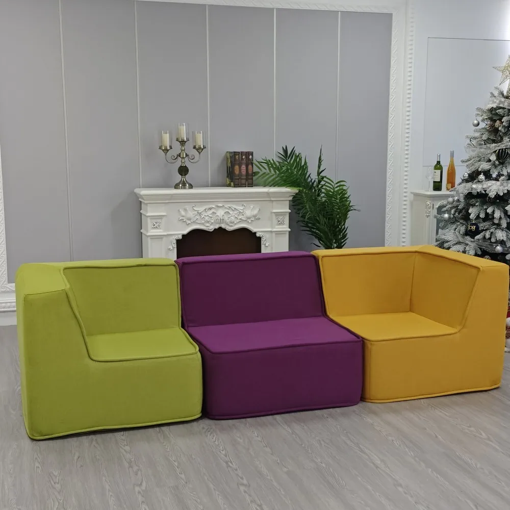 New High-end Luxury Foam Chair Modular Seat Foam Sofa Stuffed Lounger Sofa Bed Custom Solid Color Module Living Room Sofa
