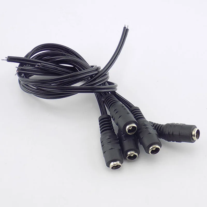 5pcs DC Power Female Cable 12V Plug DC Adapter Cable Plug Connector for CCTV Camera LED Strip Plug 5.5*2.1mm C3
