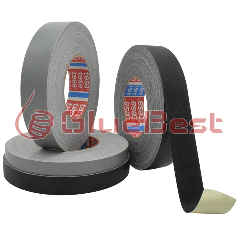 tesa 4651 Gray Acrylic Coated Cloth Tape Water Resistant Hand Tearable Spray Masking Cable Bundling Industrial Repair 5-70mm 50m