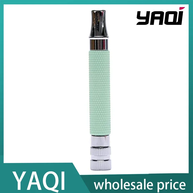 YAQI Pistachio Green and Chrome Color Brass Men Safety Razor Handle