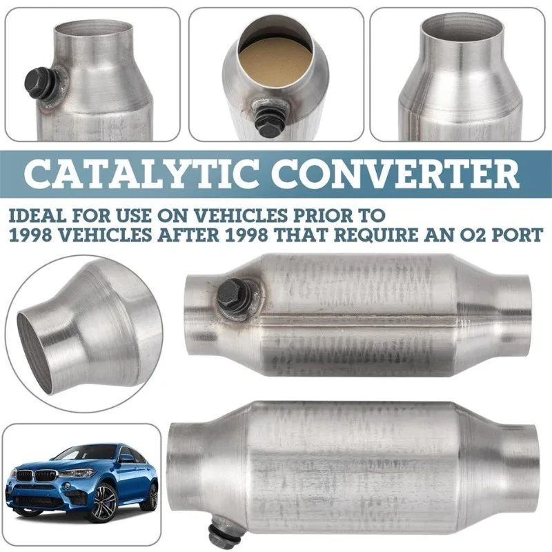 

Universal Car Exhaust System Catalytic Converter High Flow Stainless Steel Weld-On Car Engine Accessorie for 2'' 2.25'' 2.5'' 3"