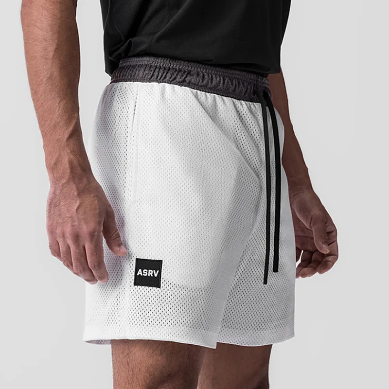 Pantalones cortos informales de verano para hombre, Shorts deportivos de malla de doble cara para correr, gimnasio, baloncesto de secado rápido