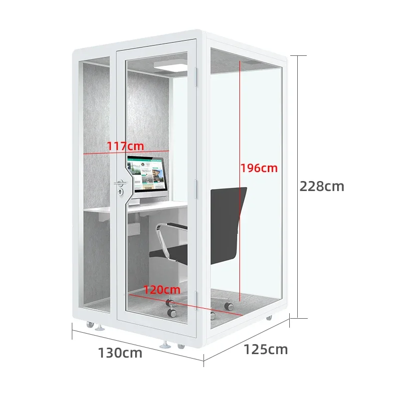 Household soundproof room Mobile office Phone booth Recording studio Piano room Silent warehouse Piano room  H