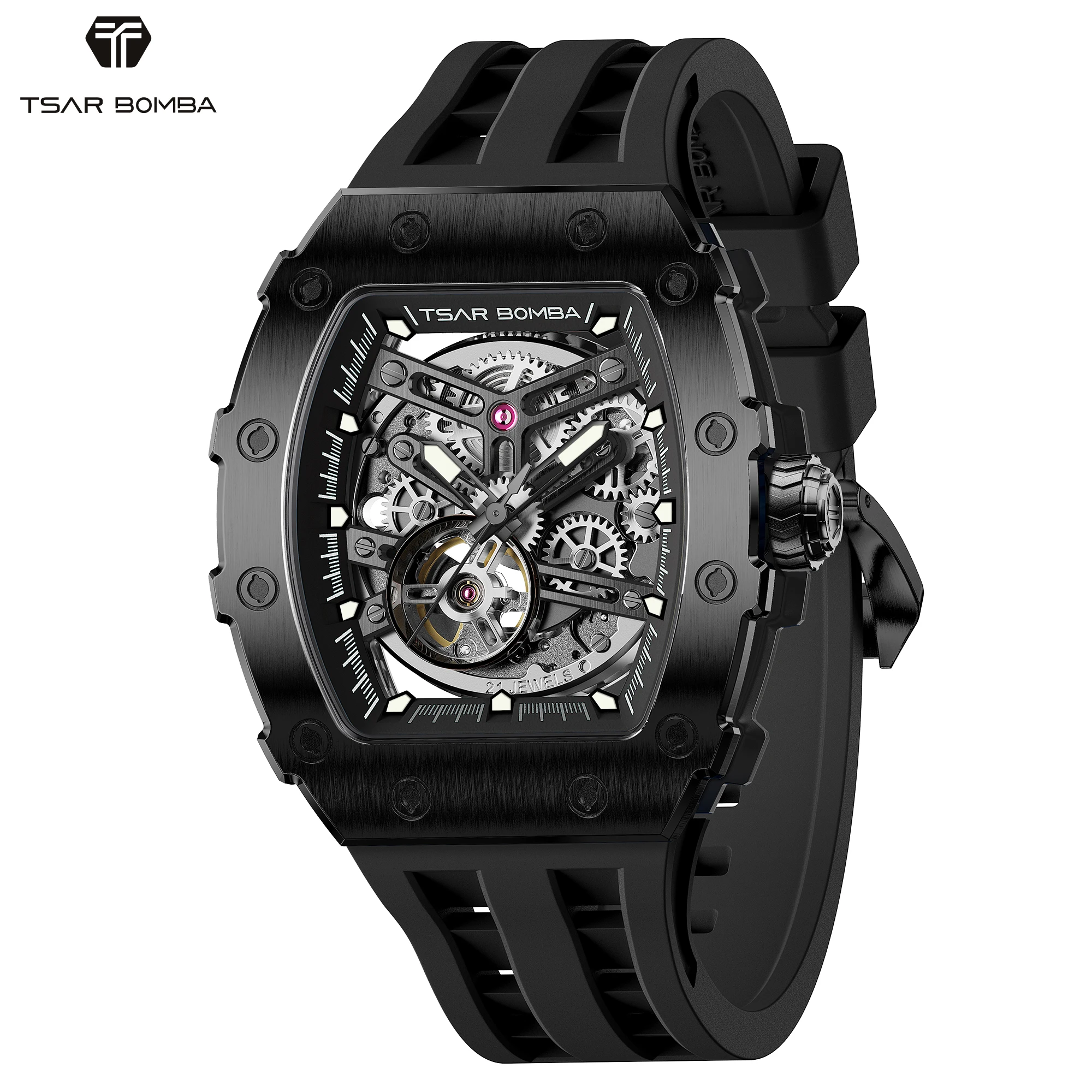 TSAR BOMBA Men Automatic Watch Miyota 316L Steel Bezel Sapphire