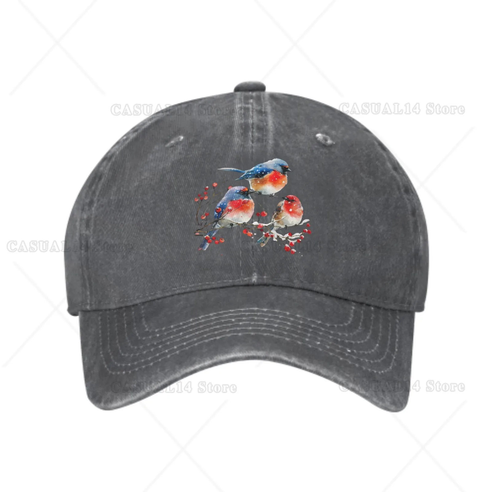 

Colorful Birds Denim Baseball Caps for Men Women Adjustable Fashion Casual Trucker Hats for Outdoor Fishing Activities