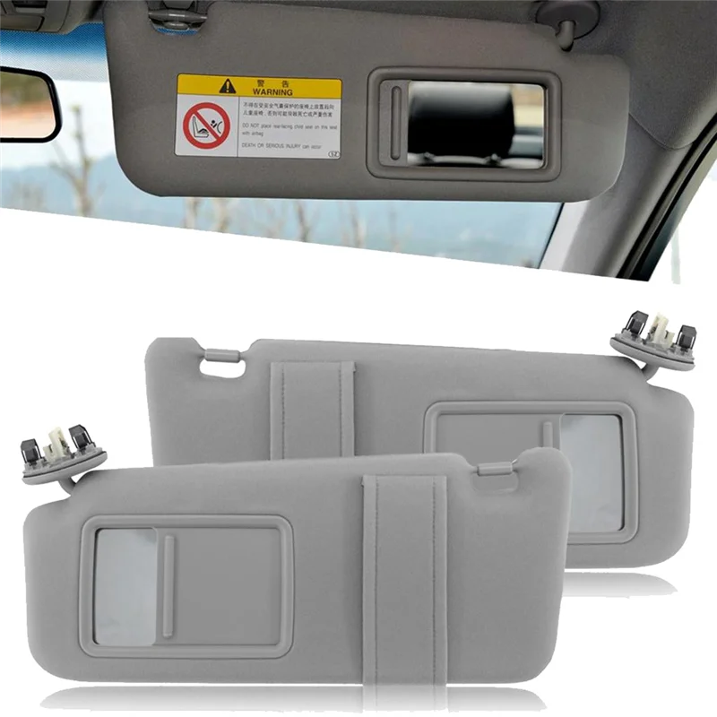 Par de parasoles gris para coche, lado izquierdo y derecho para Toyota Camry 2007-2011 con techo corredizo y luces