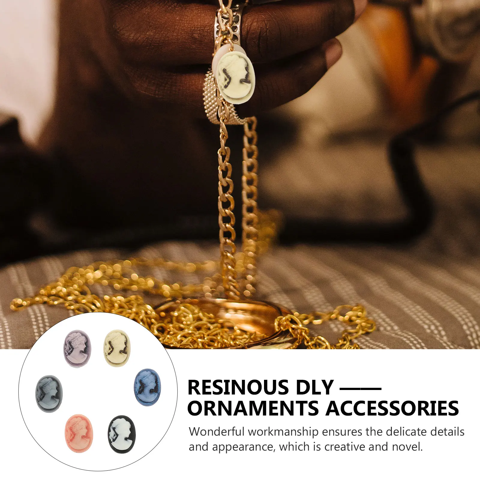 

48pcs Resin Cameo Beads For Diy Jewelry Making Supplies Cabochon Charms Decoration Accessories Phone Case Crafts Ring Necklace