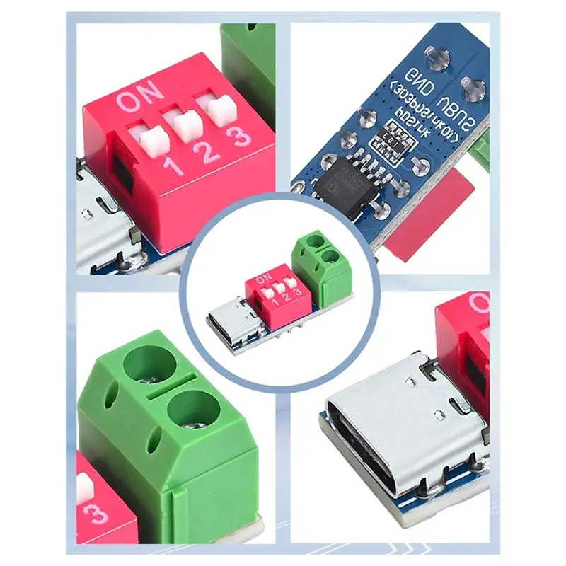 DTB7 USB-C PD Trigger Board Module, PD/QC Decoy Fast Charging USB Type-C to 12V High Speed Power Output Boost, 5V-20V