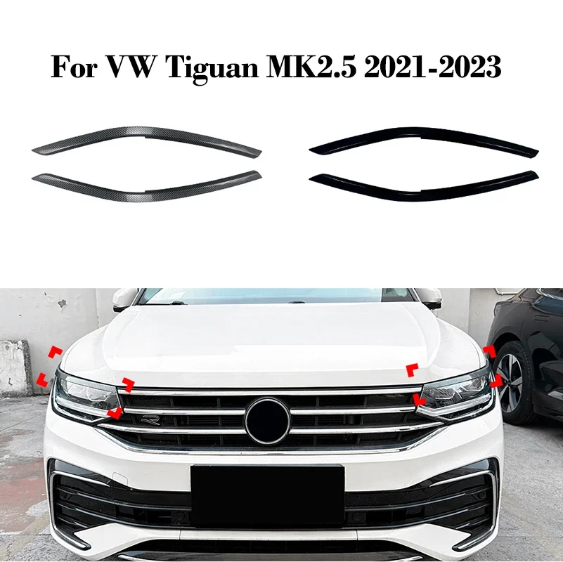 

For VW Tiguan MK 2.5 2021-2023 Car Headlight Eyebrows Front Headlamp Eyelids Trim Cover Auto Body Kits Car Accessories