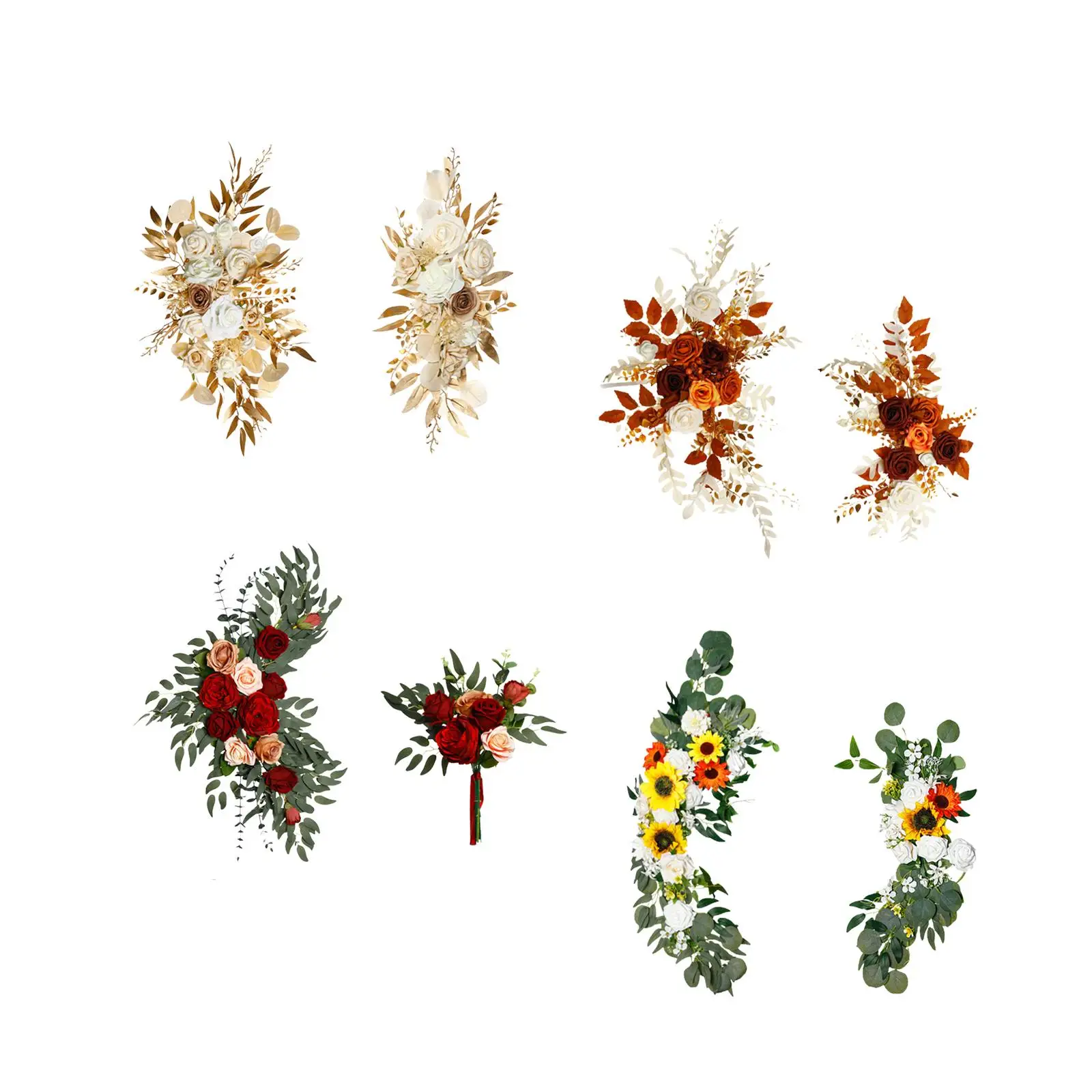 Floral Swag Wedding Arch Garland Backdrop for Welcome Sign Ceremony Decoration Silk Flower Wreath