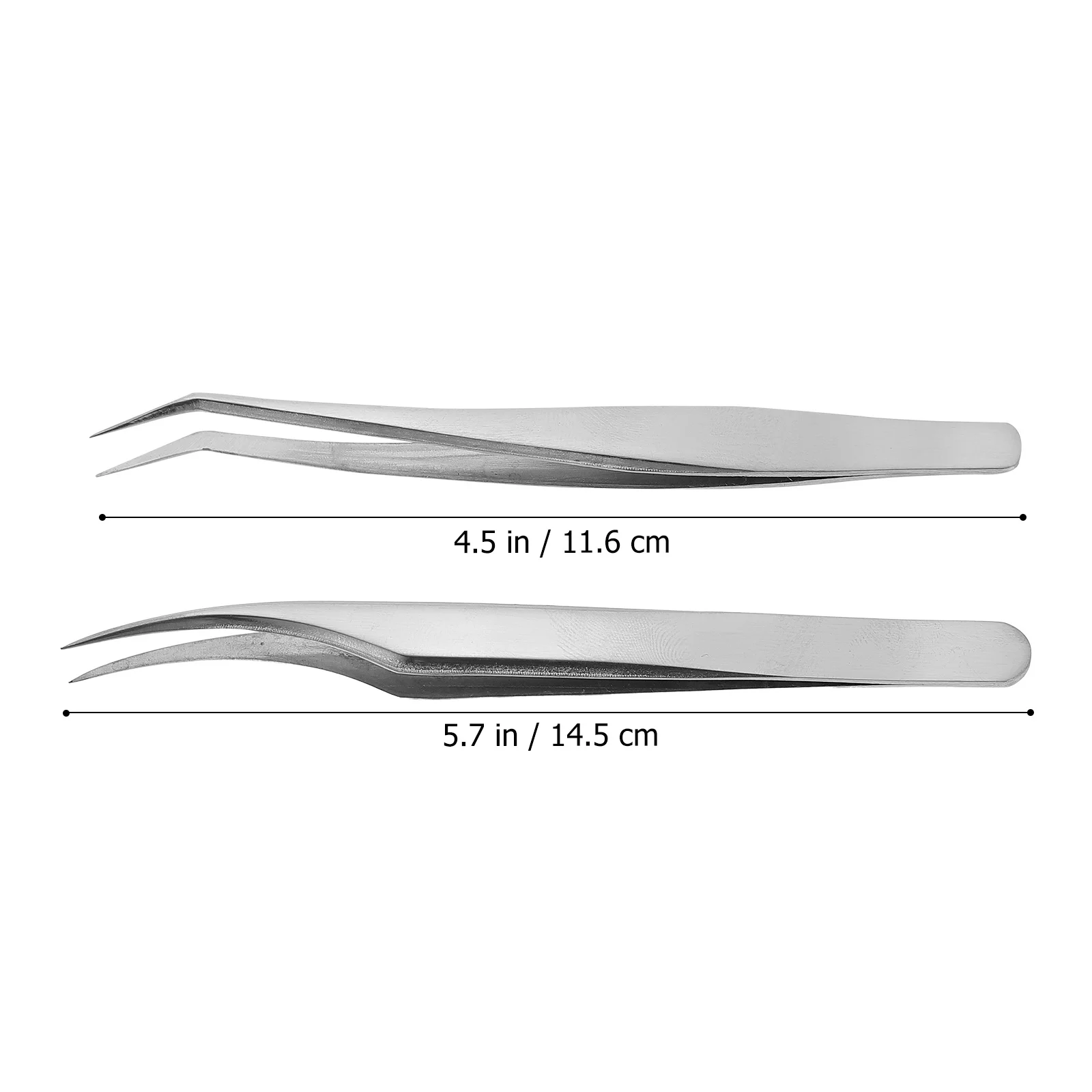 2 قطعة ملاقط تطعيم الرموش من الفولاذ المقاوم للصدأ طرف الكوع أدوات تطبيق الرموش الصناعية لوازم صالون التجميل تصميم متين خفيف الوزن #3