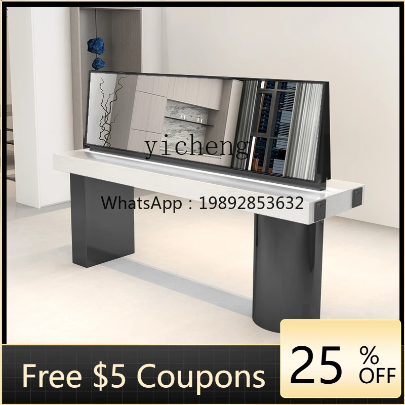 

ZZ new barber shop mirror table hair cutting mirror dyeing and ironing area perm dyeing table mirror cabinet