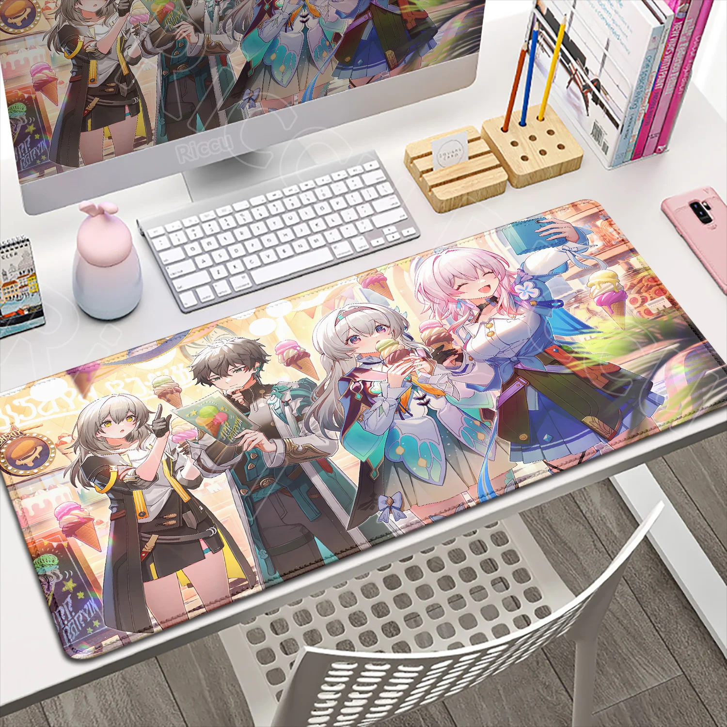 HD Printing Kawaii March 7th Mouse Pad PC Laptop Keyboard Anime Mousepad Honkai Star Rail Cute Girl Desk Mat Evernight Mouse Mat
