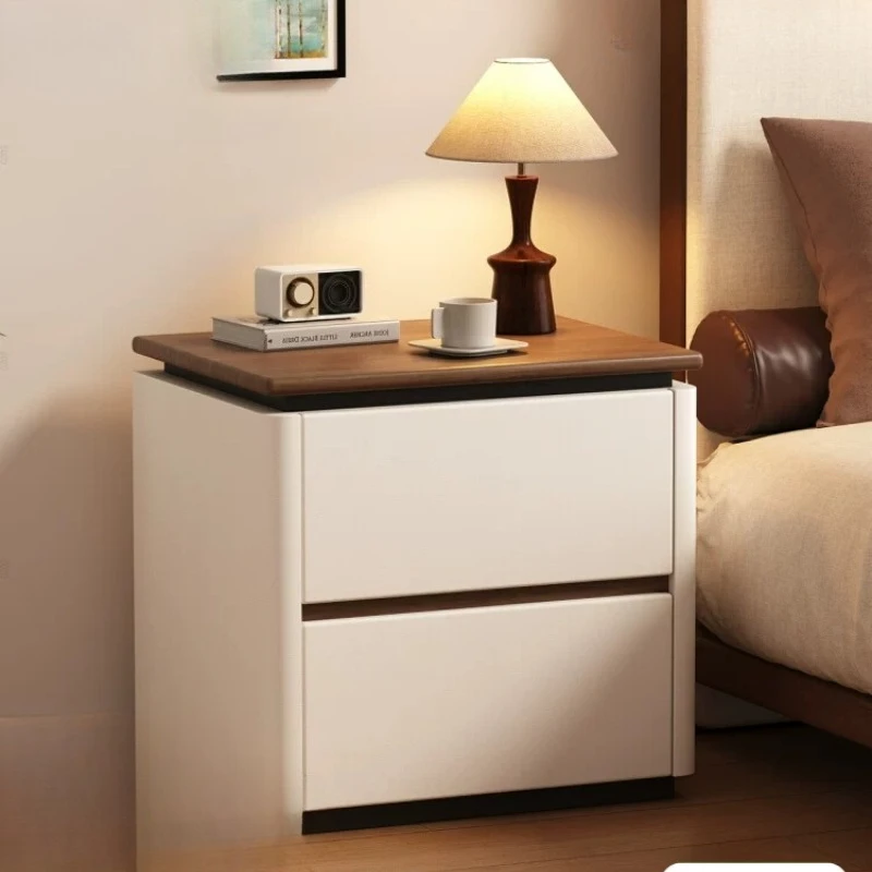 

Solid Wood Bedside Table Household Bedroom Small Light Luxury High-end Sense Medieval Cream Style Modern Simple Bedside Storage