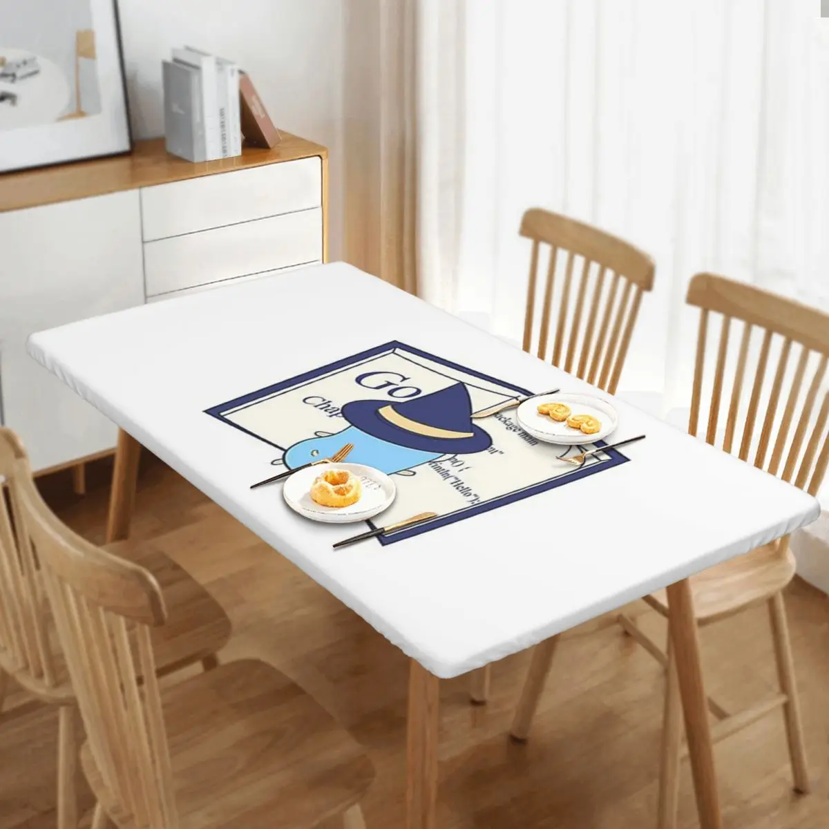 The Go Gopher Golang Witch Learning Custom Rectangular Tablecloth Oilproof Table Cover for Dining Events Table Cloth