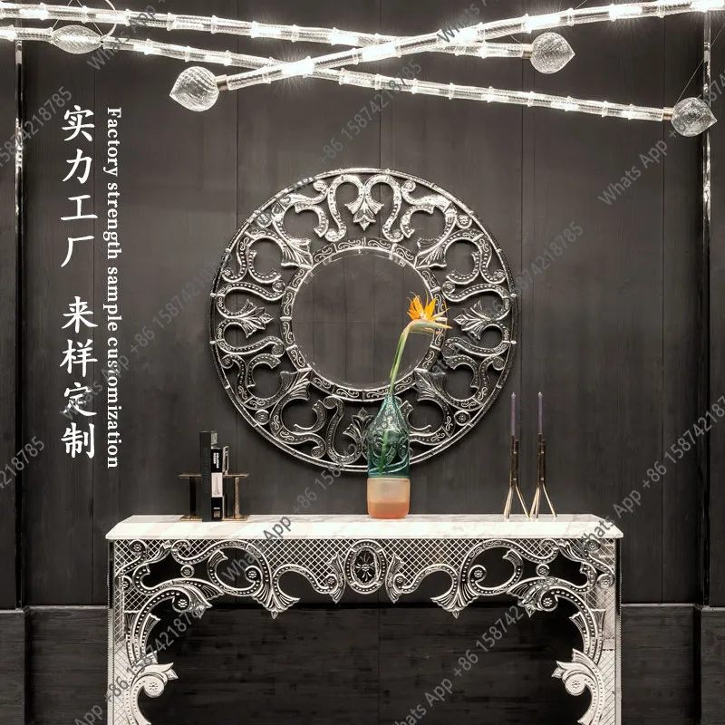 Nordic decorative makeup mirror beauty mirror wooden clothing store beauty salon decorative mirror