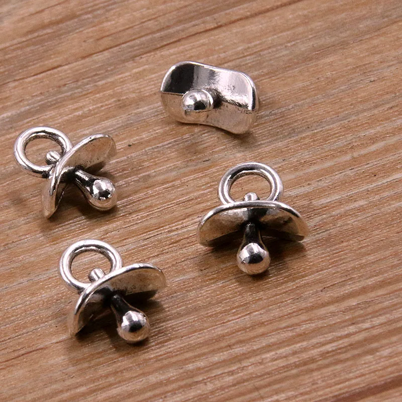 20pcs 2 Size Metal Alloy Small Big  Pacifier Nipple Charms Daily Necessities Pendants For Jewelry Making DIY Handmade Craft