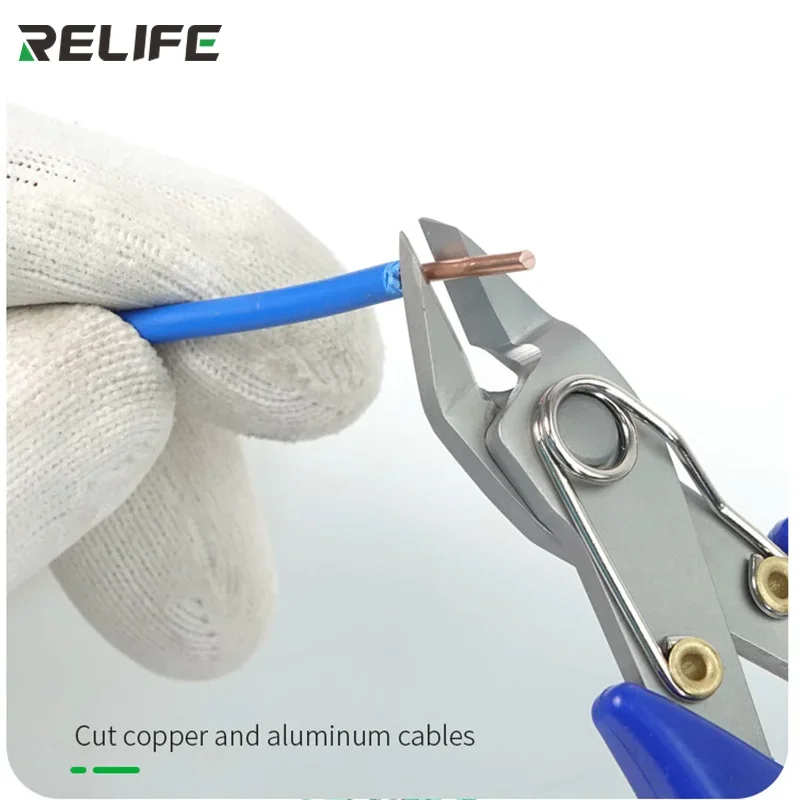 RELIFE RL-0001 Alicates de Corte Diagonal de Alta Dureza y Precisión para Corte de Cables Electrónicos, Cortador de Cables para Reparación de Teléfonos 6