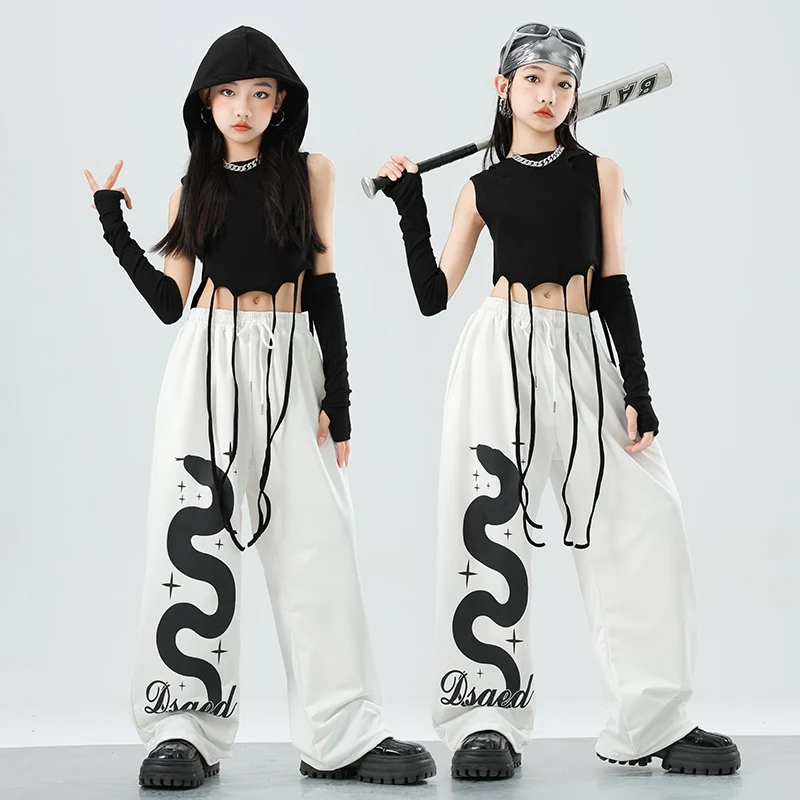 

2025 New Hip Hop Suit For Girls Jazz Dance Costumes Vest Pants Suit Kpop Dance Clothes Street Dance Catwalk Show Wear DQL10600