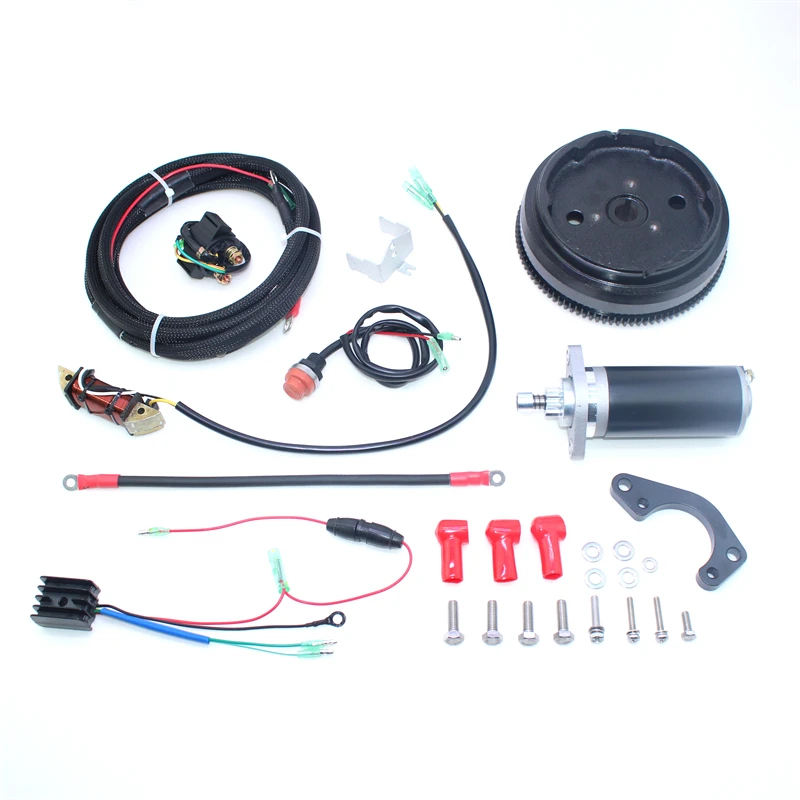 Electric start kit for TOHATSU MERCURY HIDEA CALON GLORIA Seapro Gladiator 2 stroke 15/18HP outboard motor 3M3-06091-1 350-76010