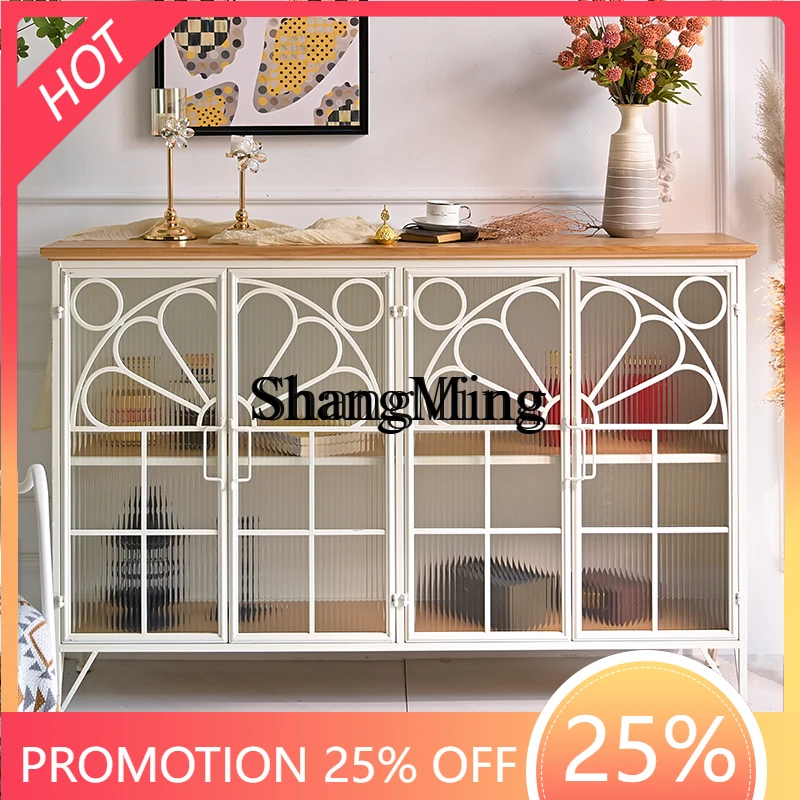 

CL dining side cabinet glass door garden style advanced sense retro entrance living room wall locker