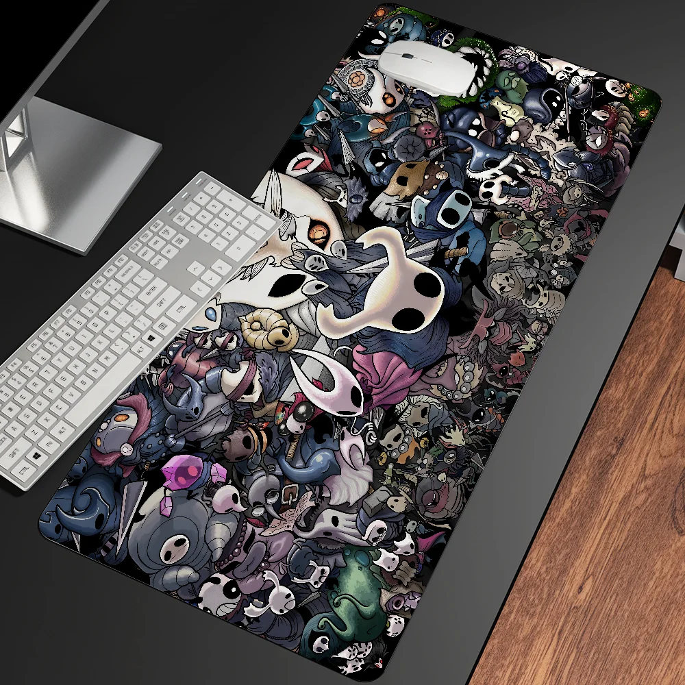 H-Hollow Knight-Grand tapis de souris de jeu LockEdge épais, clavier d'ordinateur, table, bureau, polymères