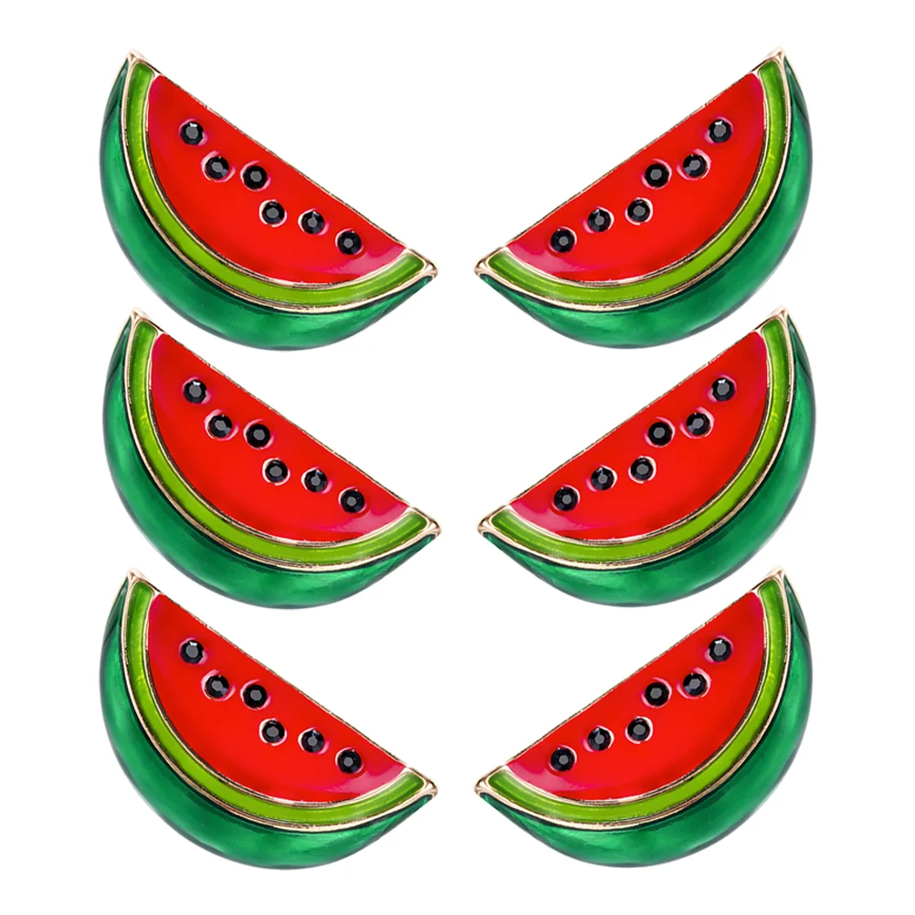 6 Pcs Brooch Clips Scarf For Women Cardigan Badge Watermelon Sweater Pin Lapel Clasps Clothing Korean Version