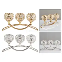 3 Arms Candelabras Crystal Candle Holder Candlelight Arch Bridge Goblet Candle Holder Bowl Tealight Candlestick Holder Homedecor
