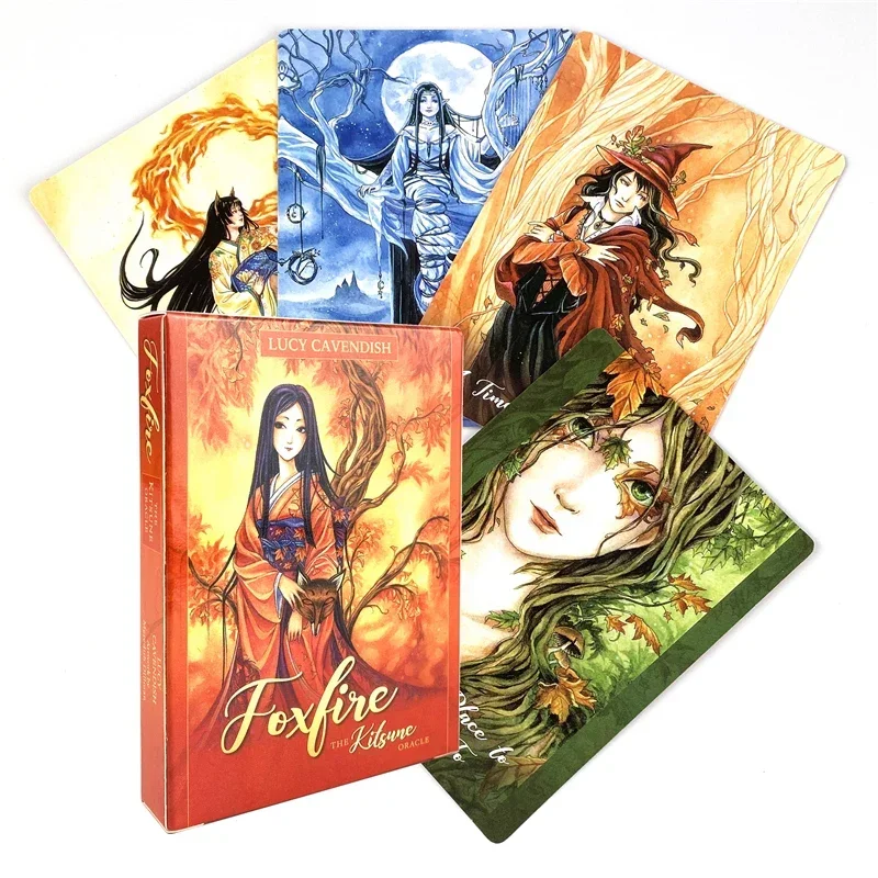 Foxfire The Kitsune Oracle Cards Fortune Telling Divination Tarot Deck Family Party Leisure Table Game With PDF Guidebook