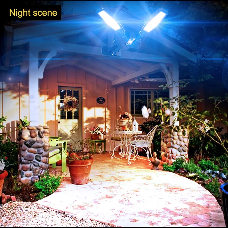 Solar Street Lights Outdoor 3 Modes 202 COB Solar LED Lamp Patio Garage Motion Sensor Solar Lighting for Garden Waterproof