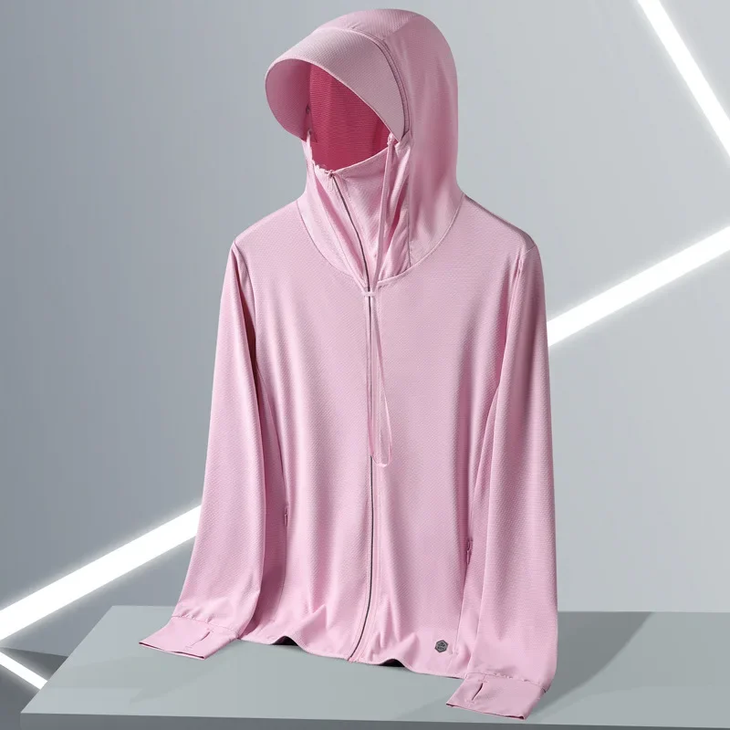 2024 Summer Windproof Men's and Women's Thin Jackets with Hats, Sun Protection Clothing, and Ice Breathable Clothing Coats