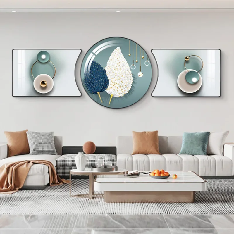 Living room decorative painting modern atmosphere sofa background wall hanging painting new triptych has good meaning