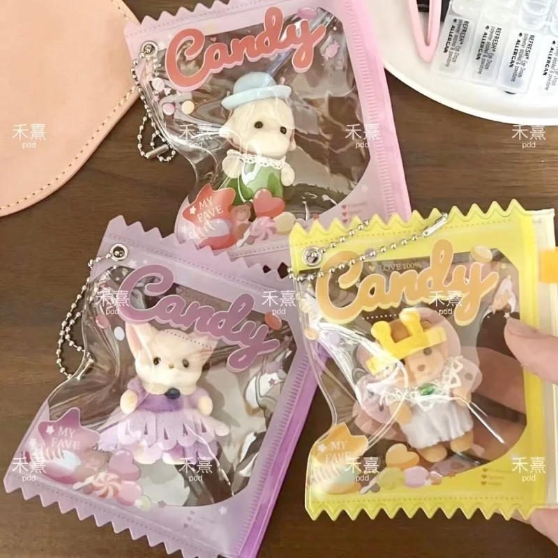 5/10/15pcs Sylvanians Families Kids Cartoon Cute Pendant Dust Bag Toys Storage Supplies Accessories Key Chains  Mini Candy Bags