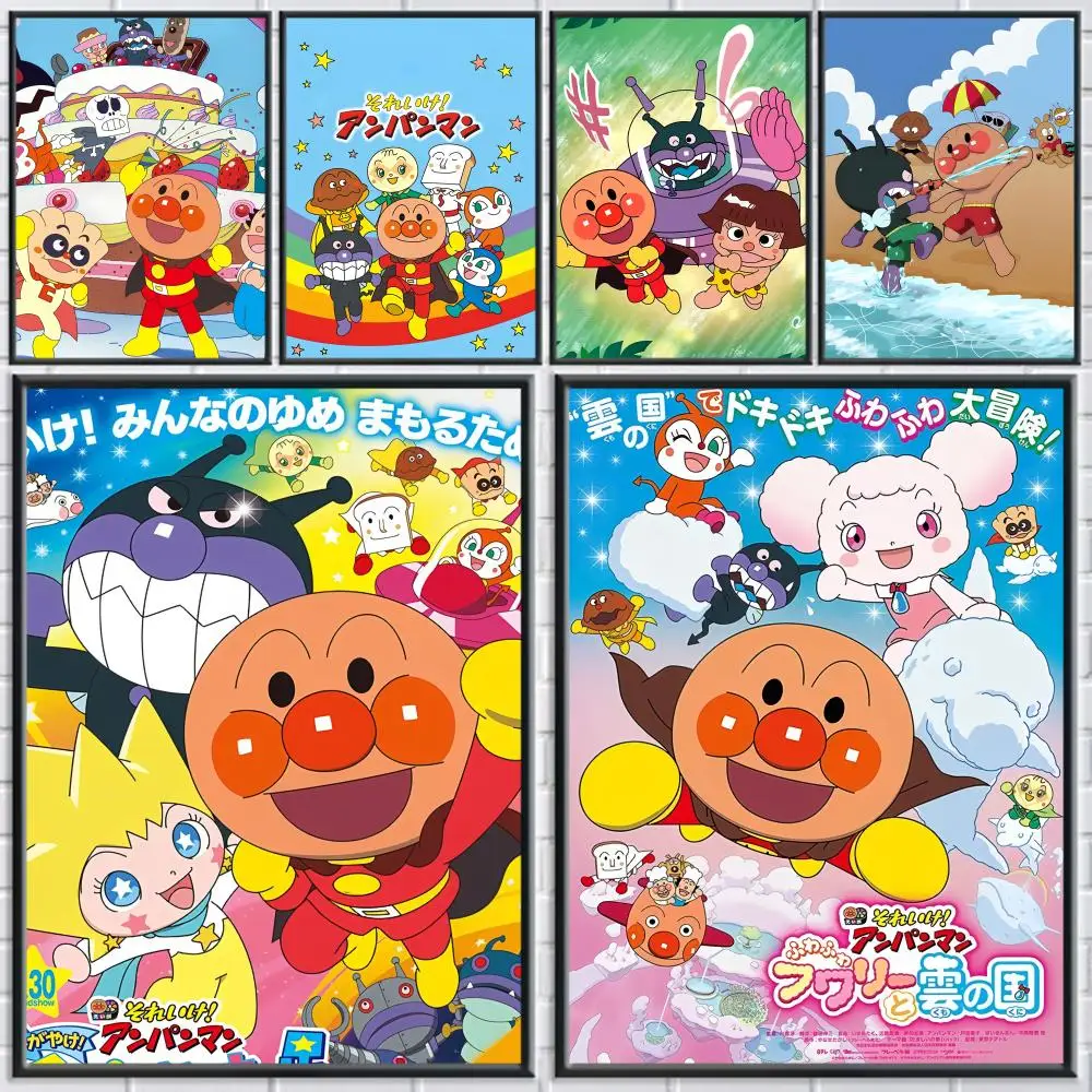 

Cute Aniem A-anpanman Poster Trendy Wall Art Good Sticker Printed on PP Paper for Living Room Office Bar Decoration