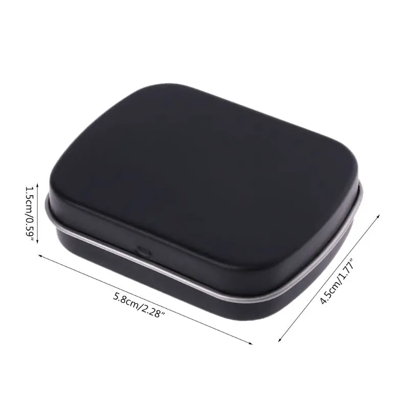 SZWA Tinplate Storage Box with Lid Portable Jewelry Money Coin Candy Keys for Lip Gloss Makeup Powder Sponge Supplies