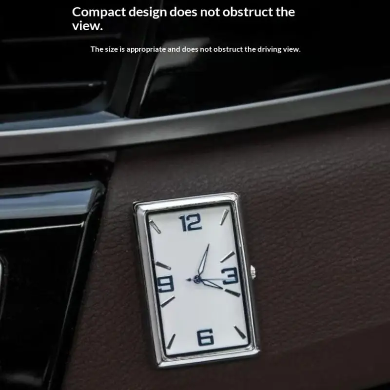 Electronic Car Clock for Air Vents Quartz Square Pattern Enhances Vehicle Interior