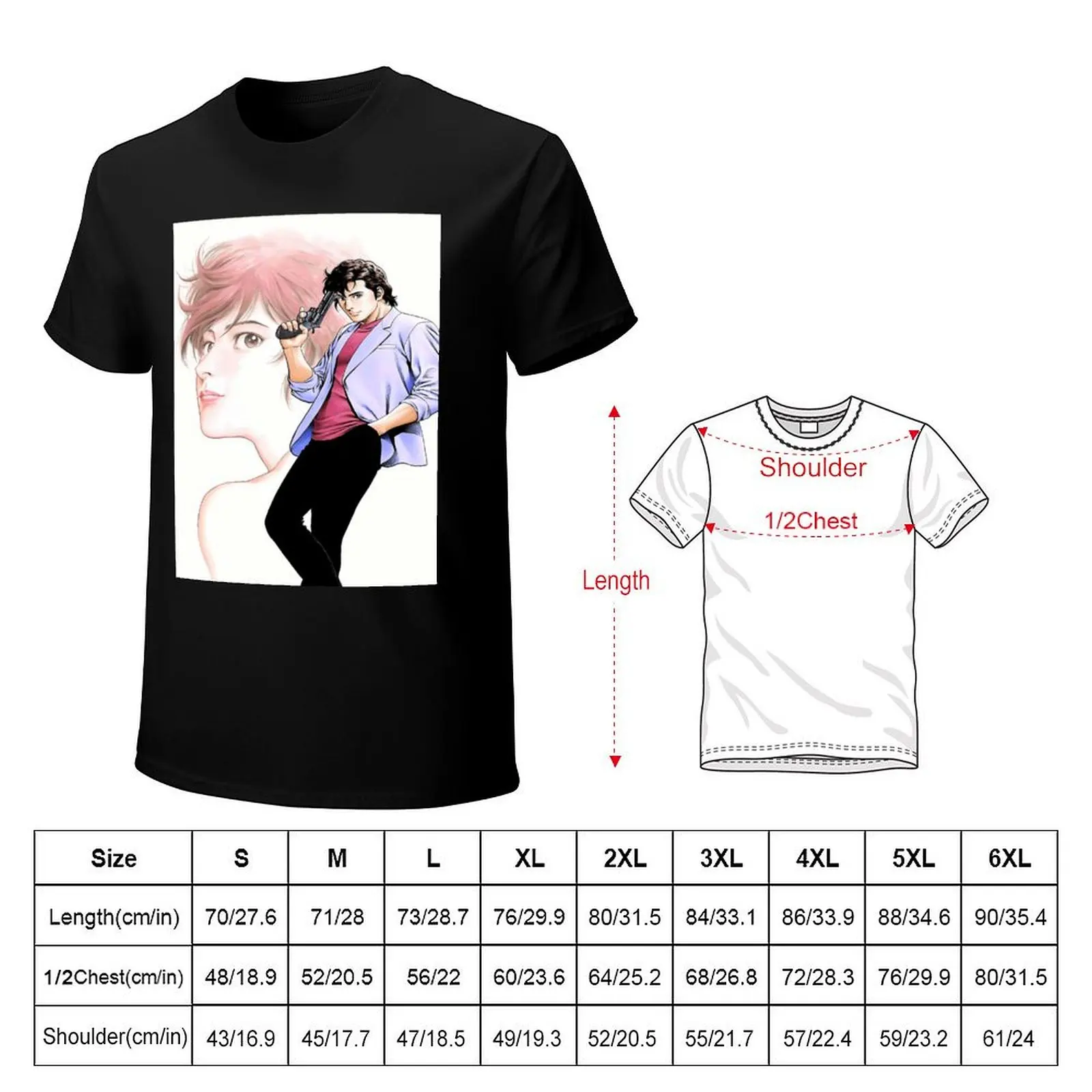 City Hunter (Nicky Larson) - Ryo Saeba & Kaori T-Shirt man t shirt cotton T-Shirt