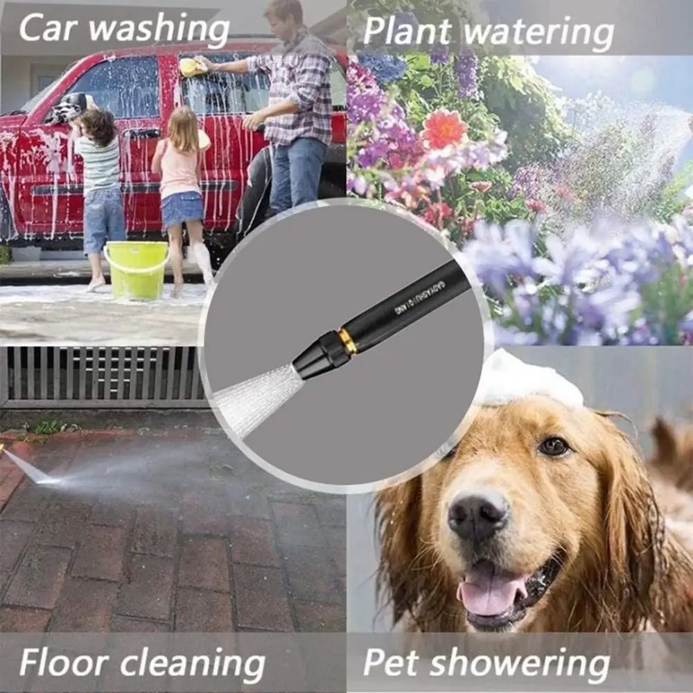 1Pcs High Pressure Torch Nozzle Alloy Plastic Garden Car Water Spray Sprinkler Multifunctional Adjustable Gardening Wash Tool